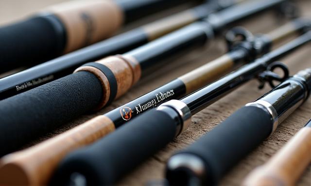 Premium fishing rods display